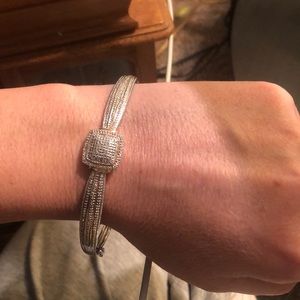 Sterling silver diamond cut bracelet